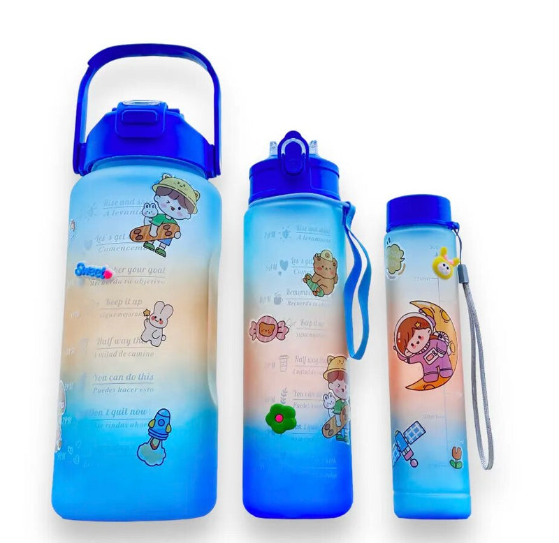 Kit Verão com 3 Garrafas de Água