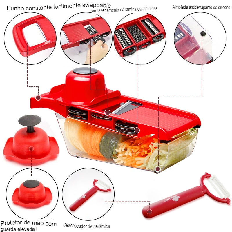 Cortador Ralador de Legumes Precision Slice 6 em 1