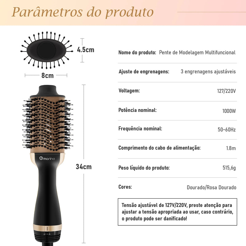 Escova Rotativa | Elegance Curl - Cachos lindos + uso fácil