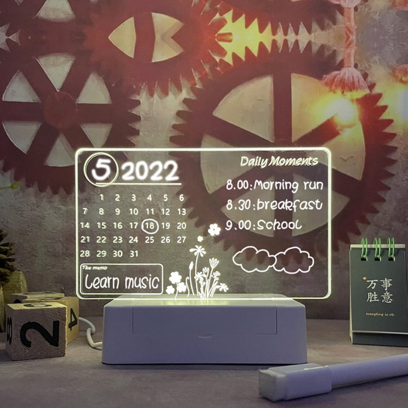 Quadro de Anotações LED Noturno GlowNote