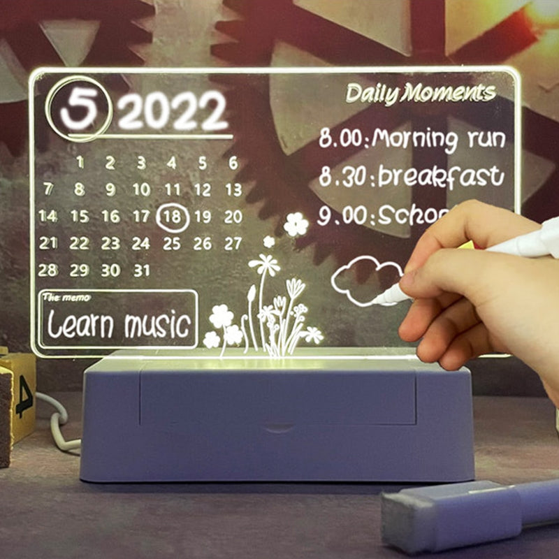Quadro de Anotações LED Noturno GlowNote